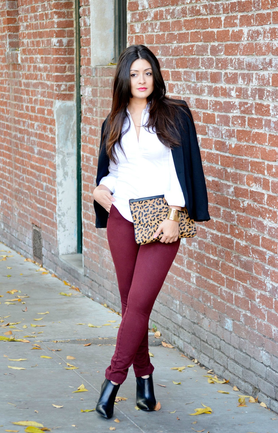 oxblood and animal print for fall